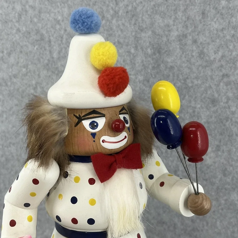 KWO Clown Nutcracker Balloons Germany Signed‎ Em Merck Wood Old World Christmas
